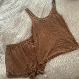 Mate the label cotton pajama tank and shorts set